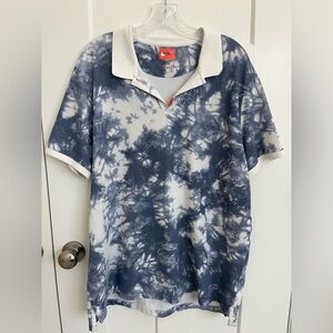 The Nike Polo Tie Dye Golf Dri Fit Shirt CI9776-100 Men’s XL Blue White